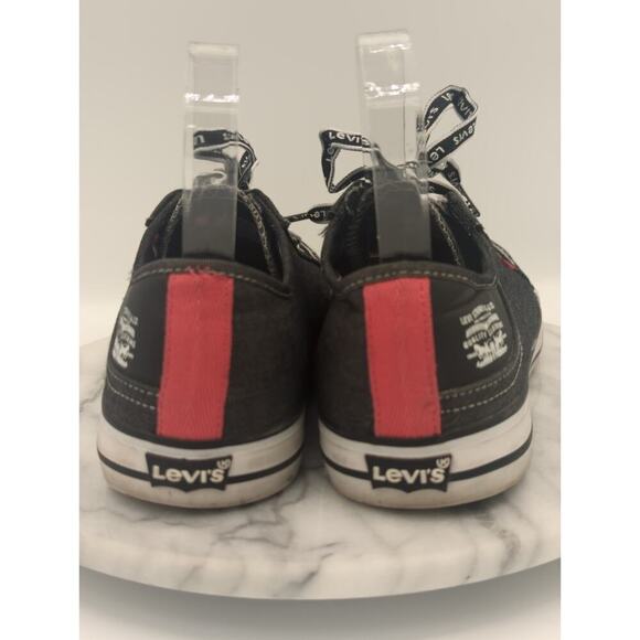 Levi's Shoes Woman's Size 7.5 Black White Red Canvas Athletic Lace Up Retro - Picture 5 of 11